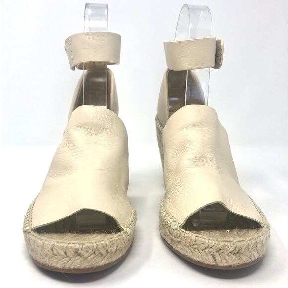 NEW Splendid Cream Leather Espadrille Wedge Sandal - Picture 3 of 7